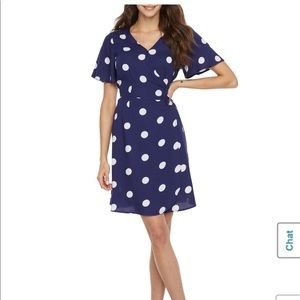 Peyton & Parker Short Sleeve Polka Dot Wrap Dress